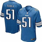 Nike Men & Women & Youth Lions #51 Raiola Blue Team Color Game Jersey,baseball caps,new era cap wholesale,wholesale hats